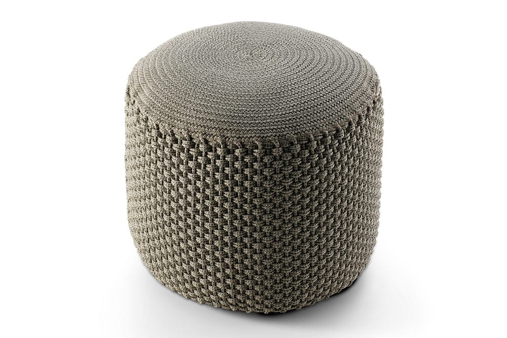 Hunn Palermo Pouf rond Ø50cm Petit Vert olive