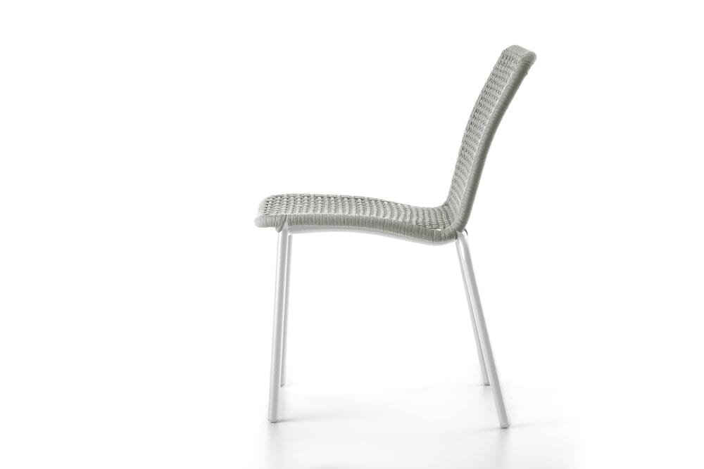 Hunn Palma Chaise repas Blanc avec Cordes