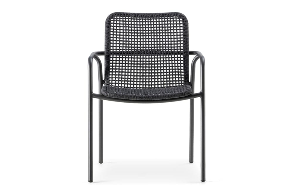 Hunn Palma Fauteuil repas Anthracite avec Cordes