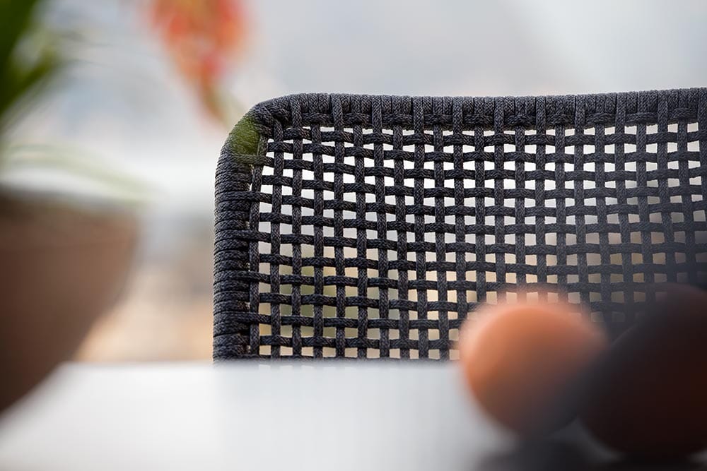 Hunn Palma Fauteuil repas Anthracite avec Cordes