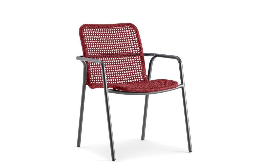 Hunn Palma Fauteuil repas Anthracite avec Cordes