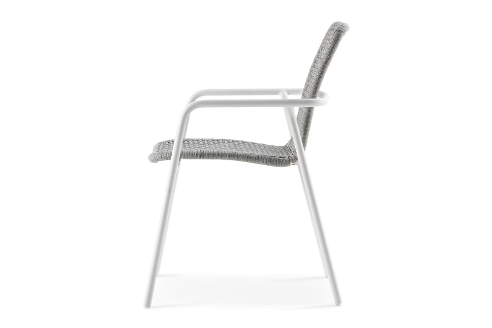 Hunn Palma Fauteuil repas Blanc avec Cordes