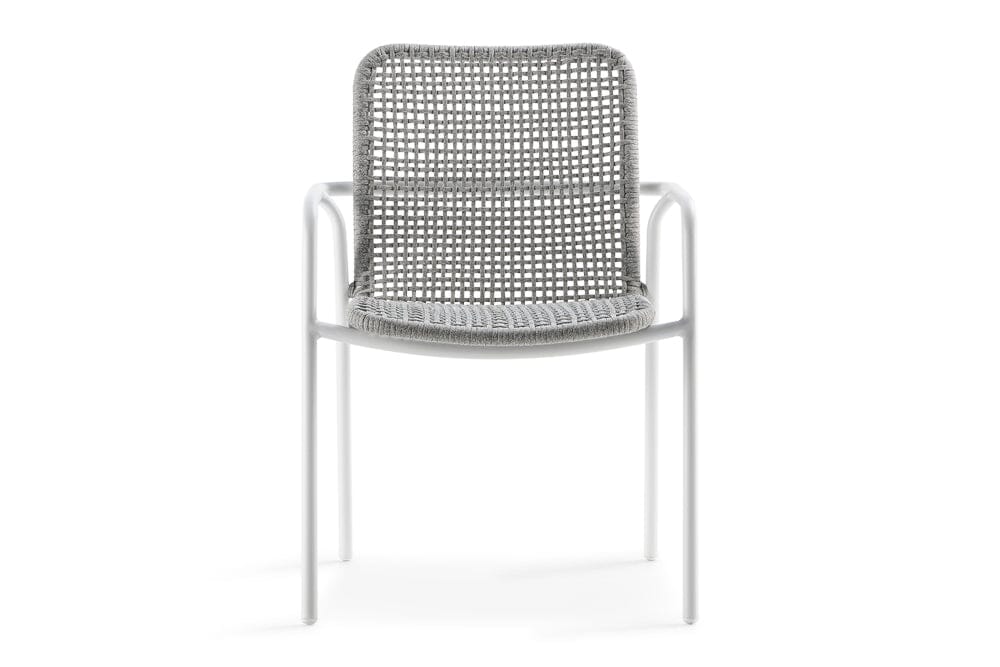 Hunn Palma Fauteuil repas Blanc avec Cordes