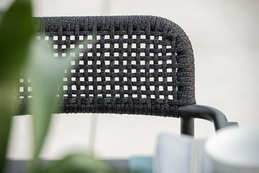 Hunn Patras Fauteuil repas Anthracite avec Cordes