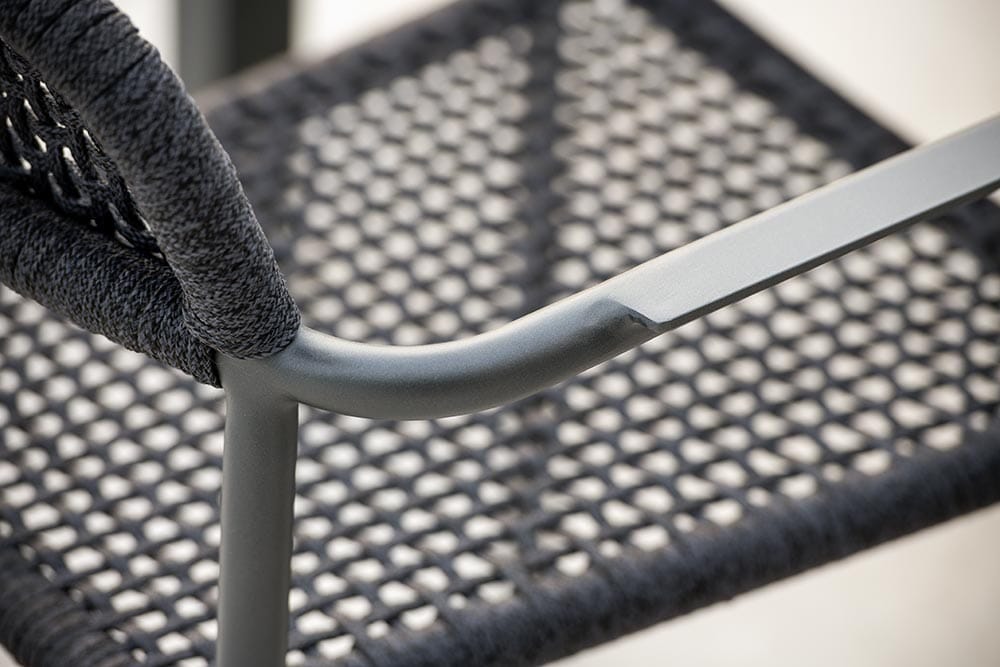 Hunn Patras Fauteuil repas Anthracite avec Cordes