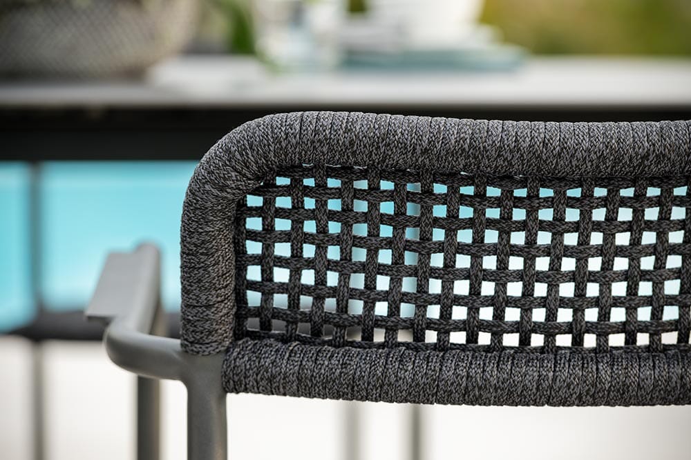 Hunn Patras Fauteuil repas Anthracite avec Cordes