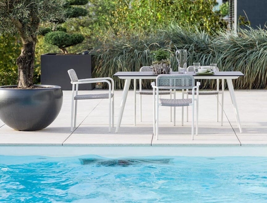 Hunn Patras Fauteuil repas Blanc avec Cordes