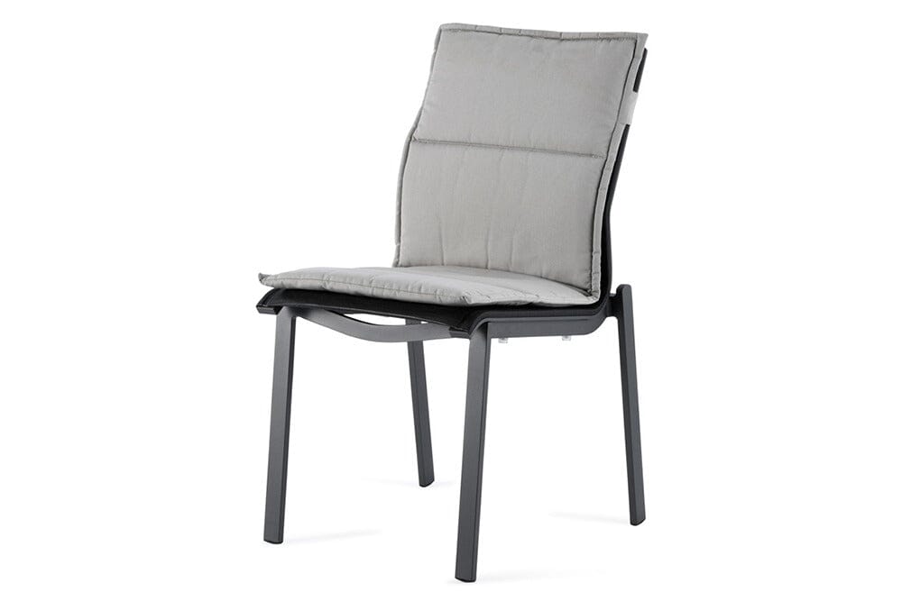 Hunn Porto Aluminium Chaise repas avec toile double rembourrée