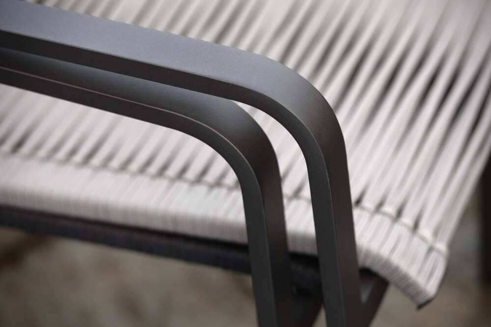 Hunn Porto Aluminium Fauteuil repas avec Cordes