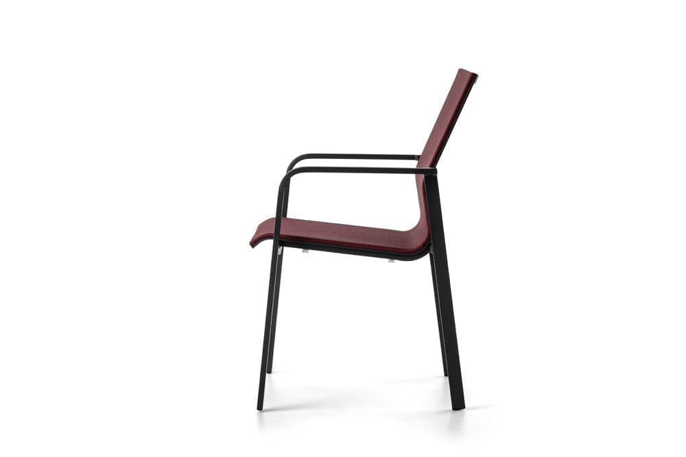 Hunn Porto Aluminium Fauteuil repas avec toile