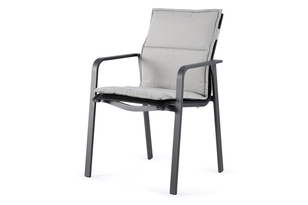Hunn Porto Alumium Fauteuil repas avec toile double rembourrée