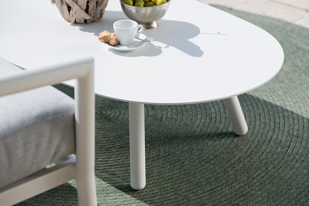 Hunn San Diego Table basse ovale alu 120x60cm h:30cm