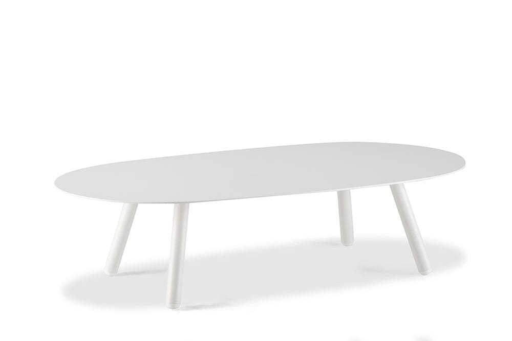 Hunn San Diego Table basse ovale alu 120x60cm h:30cm Blanc