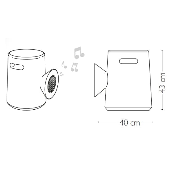 iolux SGABELLO.Fono lampe enceinte bluetooth tabouret pour l'extérieur