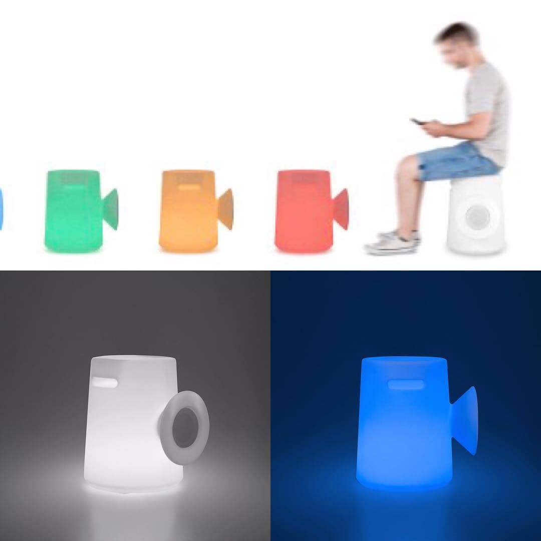 iolux SGABELLO.Fono lampe enceinte bluetooth tabouret pour l'extérieur