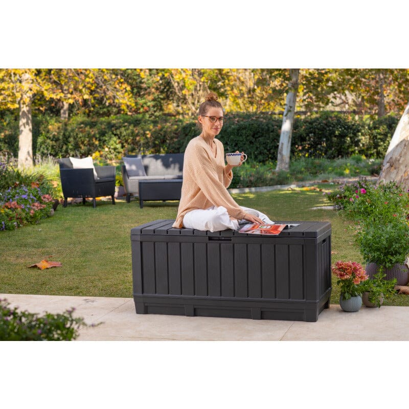 Keter Kentwood 350 New Novel Box Coffre de rangement Banc 128x53.5cm H: 59cm
