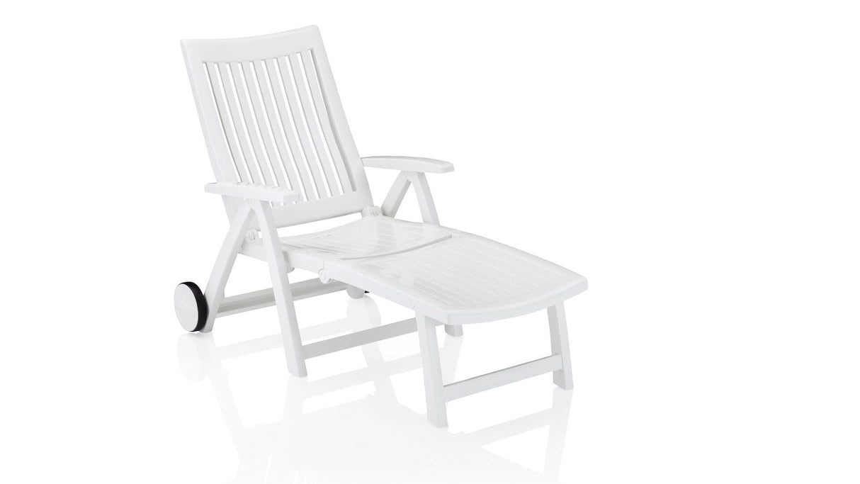 Kettler Roma Chaise longue avec roulettes Blanc