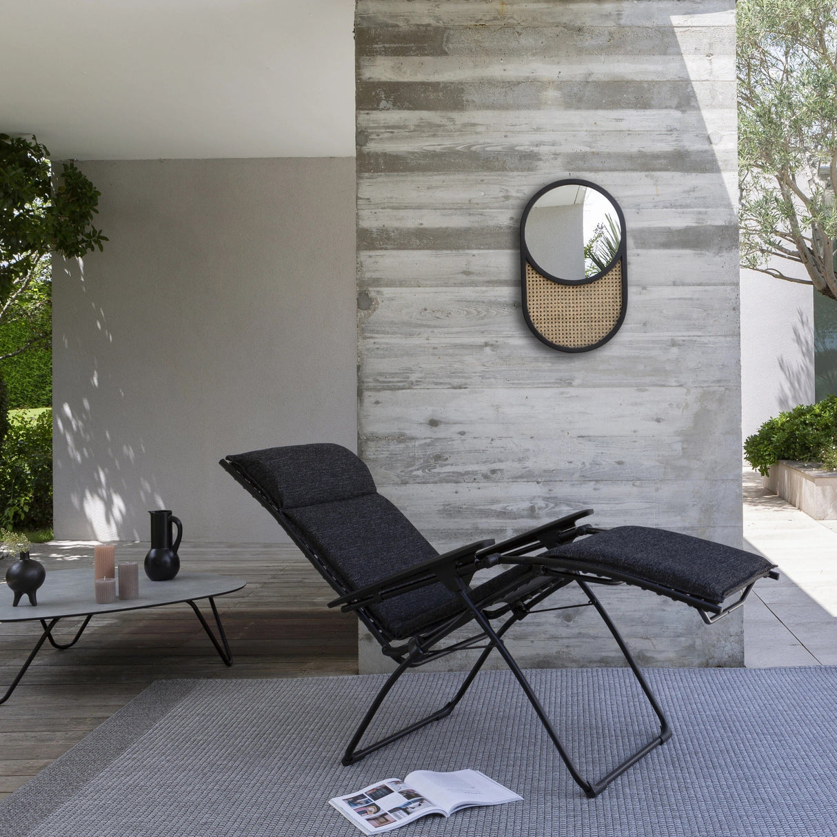 Lafuma Bayanne Allure Fauteuil Relax Evolution Tundra Sunbrella Ebène