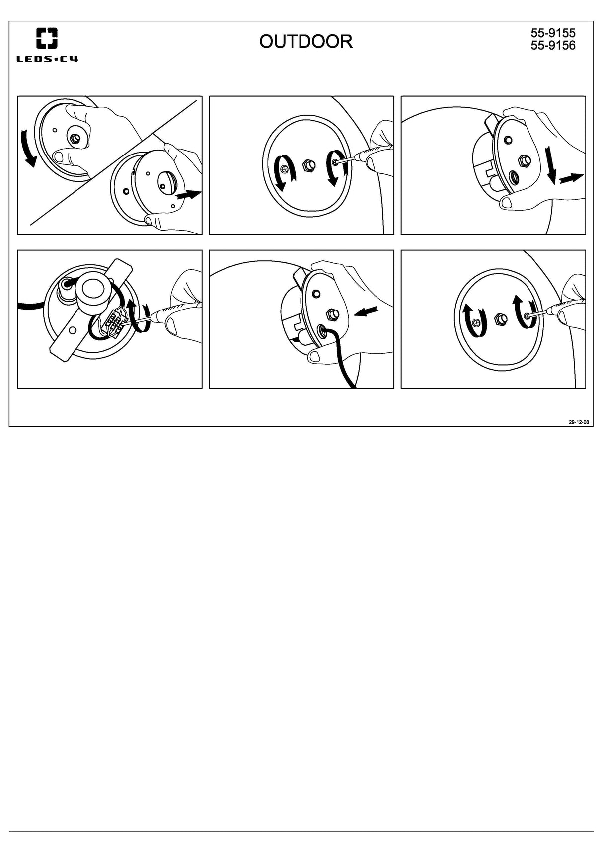 LEDS C4 Cisne Surface lampe boule de sol pour l'extérieur