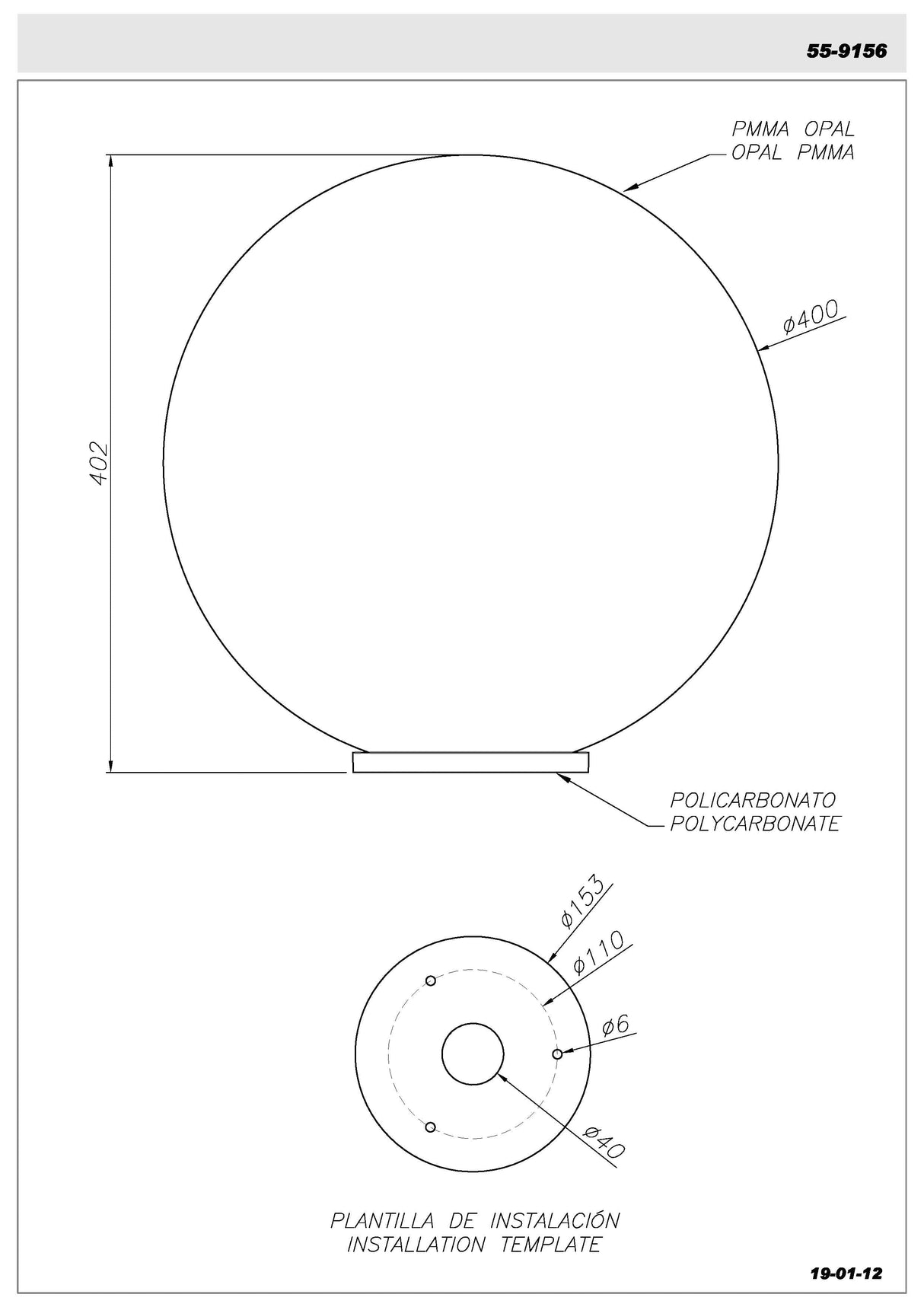 LEDS C4 Cisne Surface lampe boule de sol pour l'extérieur