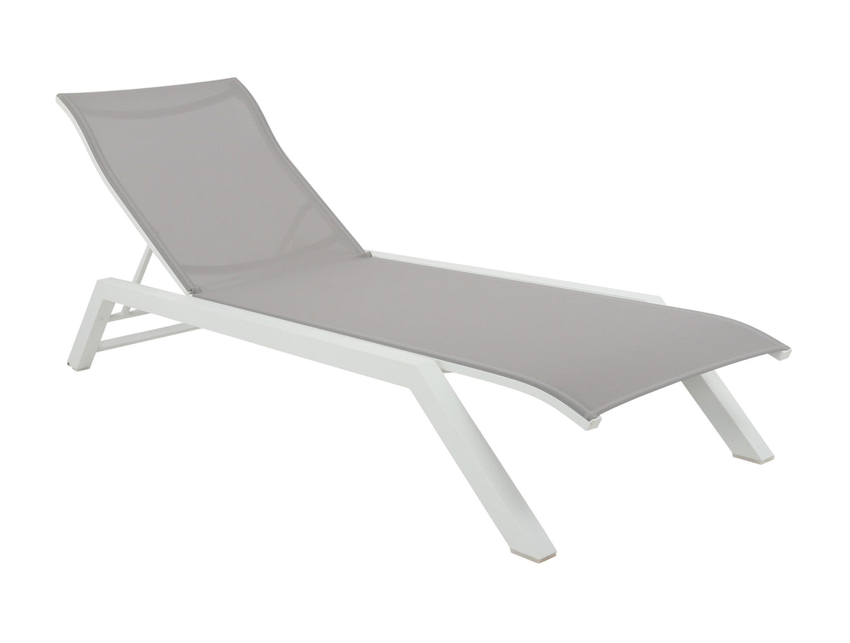 Les Jardins Amaka Bain de soleil Blanc / Toile Gris clair