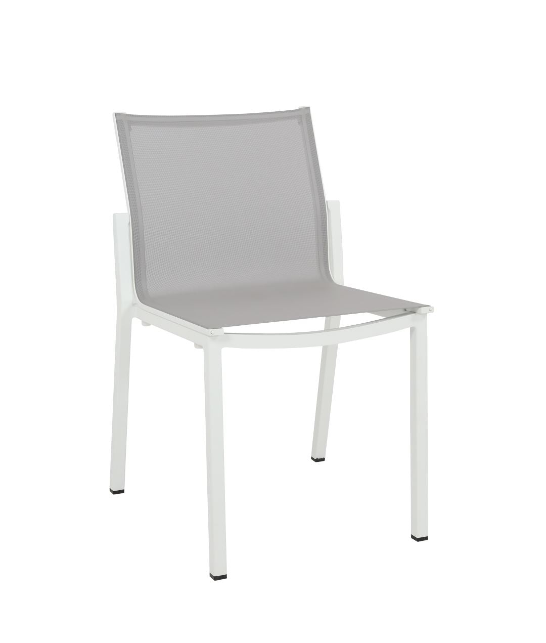 Les Jardins Amaka Chaise empilable Blanc / Toile Gris clair