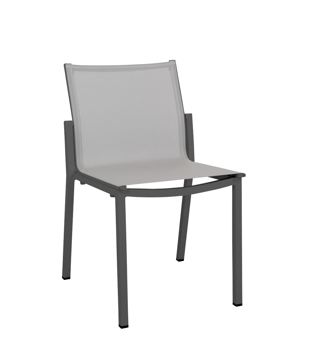 Les Jardins Amaka Chaise empilable Gris espace / Toile Gris clair
