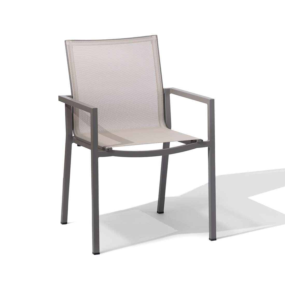 Les Jardins Amaka Fauteuil empilable Muscade / Toile Crème