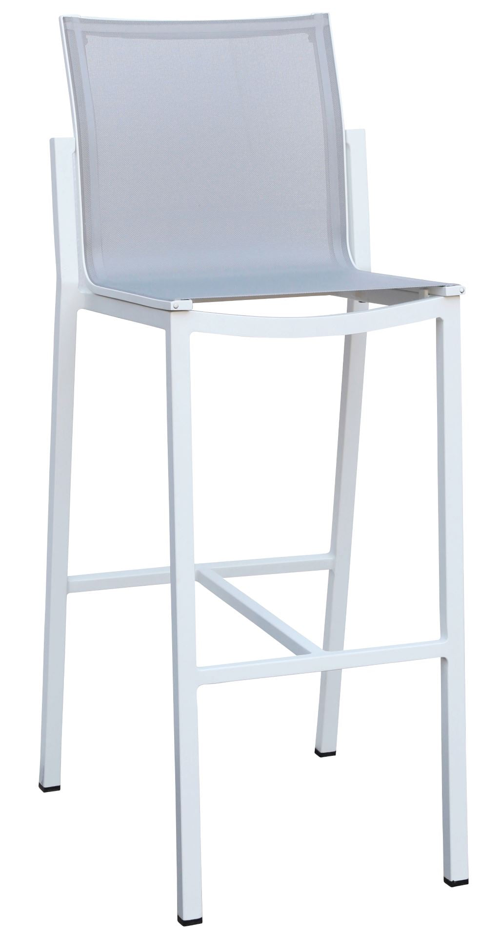 Les Jardins Amaka Tabouret de bar Blanc / Toile Gris clair