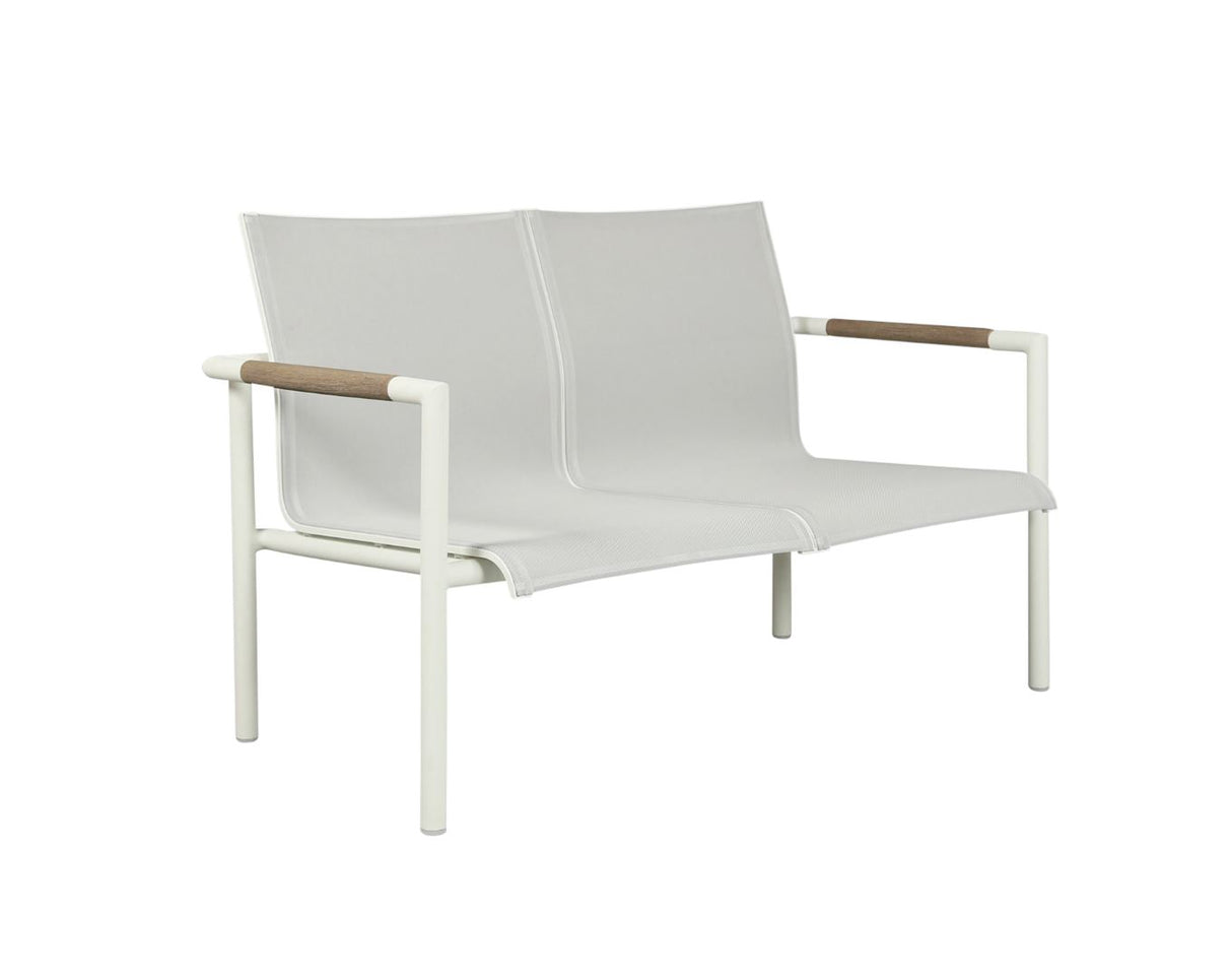 Les Jardins Bastingage Canapé empilable Structure Blanc / Toile Ateja Blanc chiné