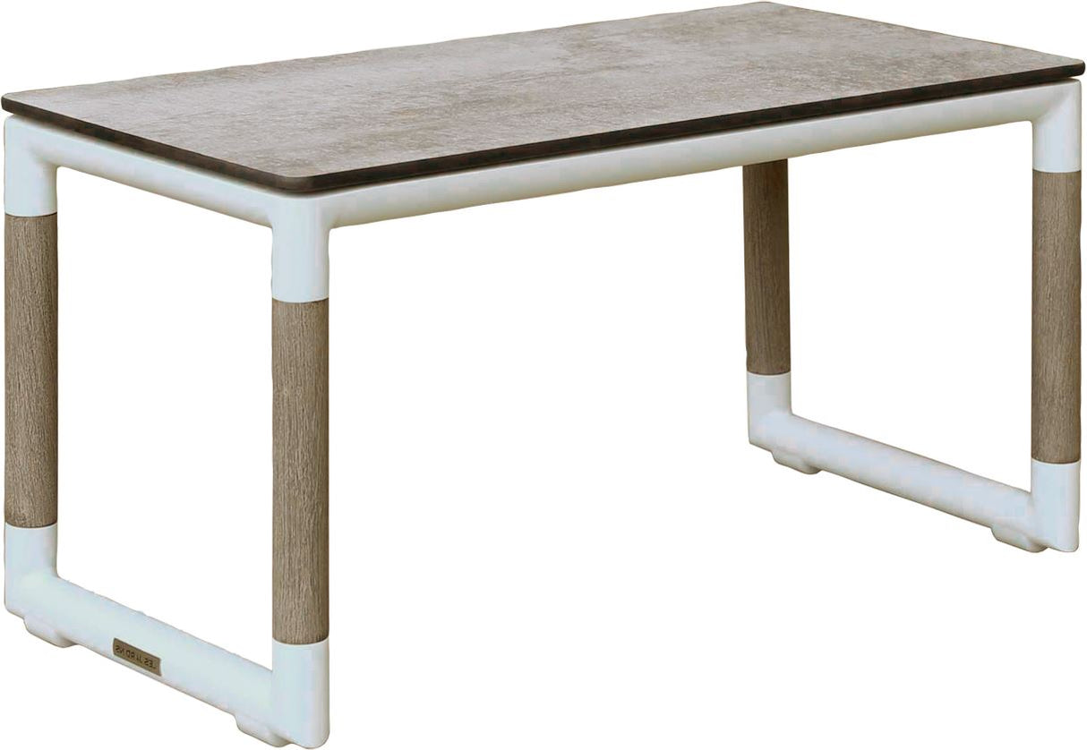Les Jardins Bastingage Table basse 70x35cm Piètement Blanc