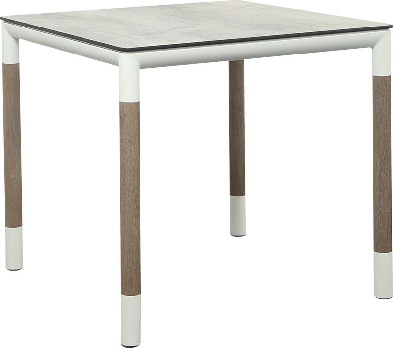 Les Jardins Bastingage Table Bistro 80x80cm Piètement Blanc