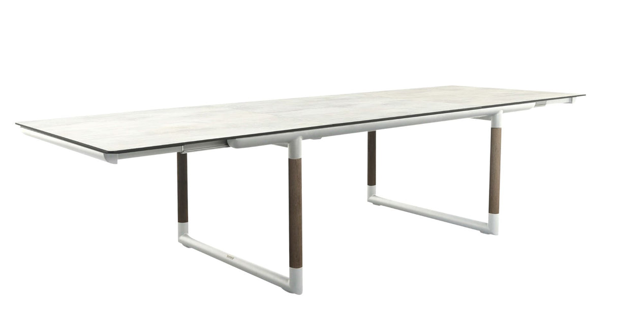 Les Jardins Bastingage Table extensible 210/315x105cm Piètement Blanc