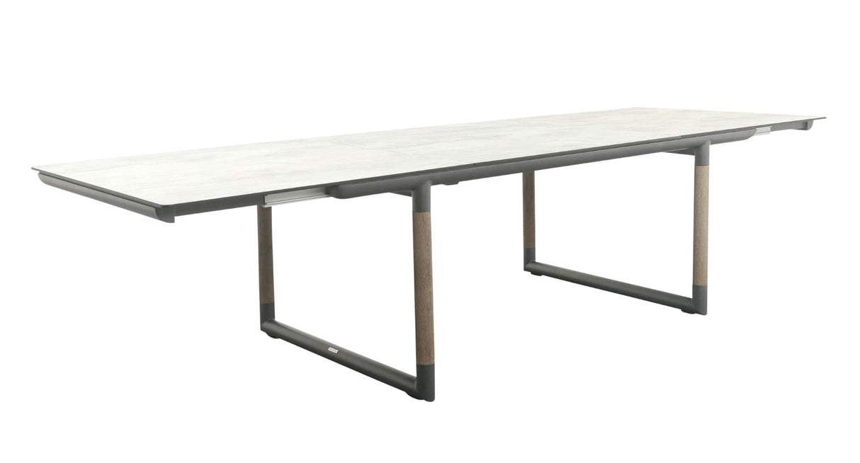 Les Jardins Bastingage Table extensible 210/315x105cm Piètement Gris espace