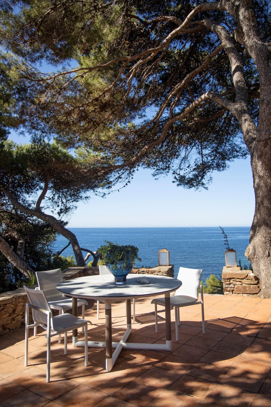 Les Jardins Bastingage Table ronde extensible 146/206x146cm