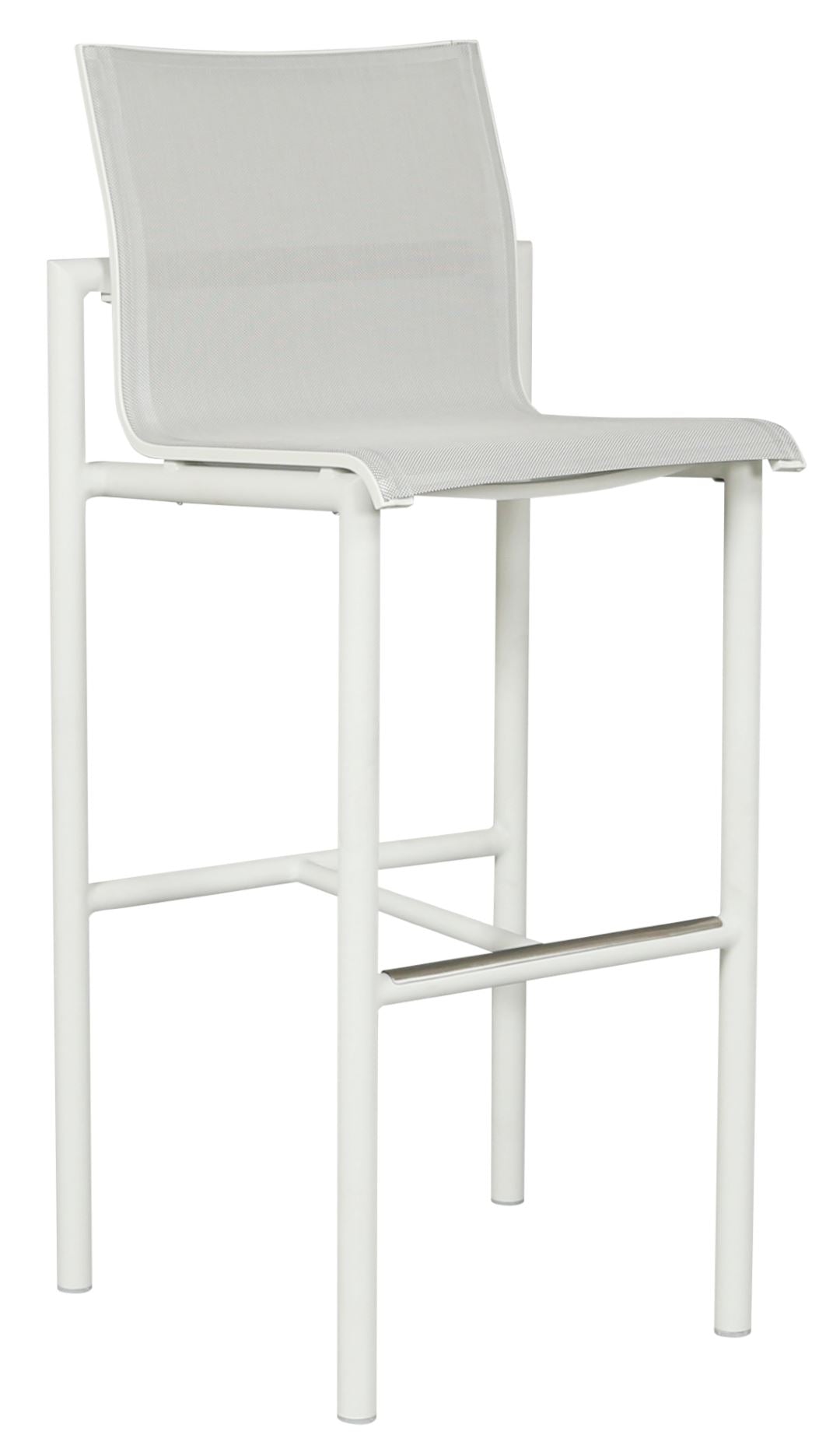 Les Jardins Bastingage Tabouret de bar Structure Blanc / Toile Ateja Blanc chiné