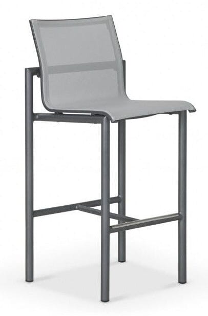 Les Jardins Bastingage Tabouret de bar Structure Gris espace / Toile Ateja Blanc chiné