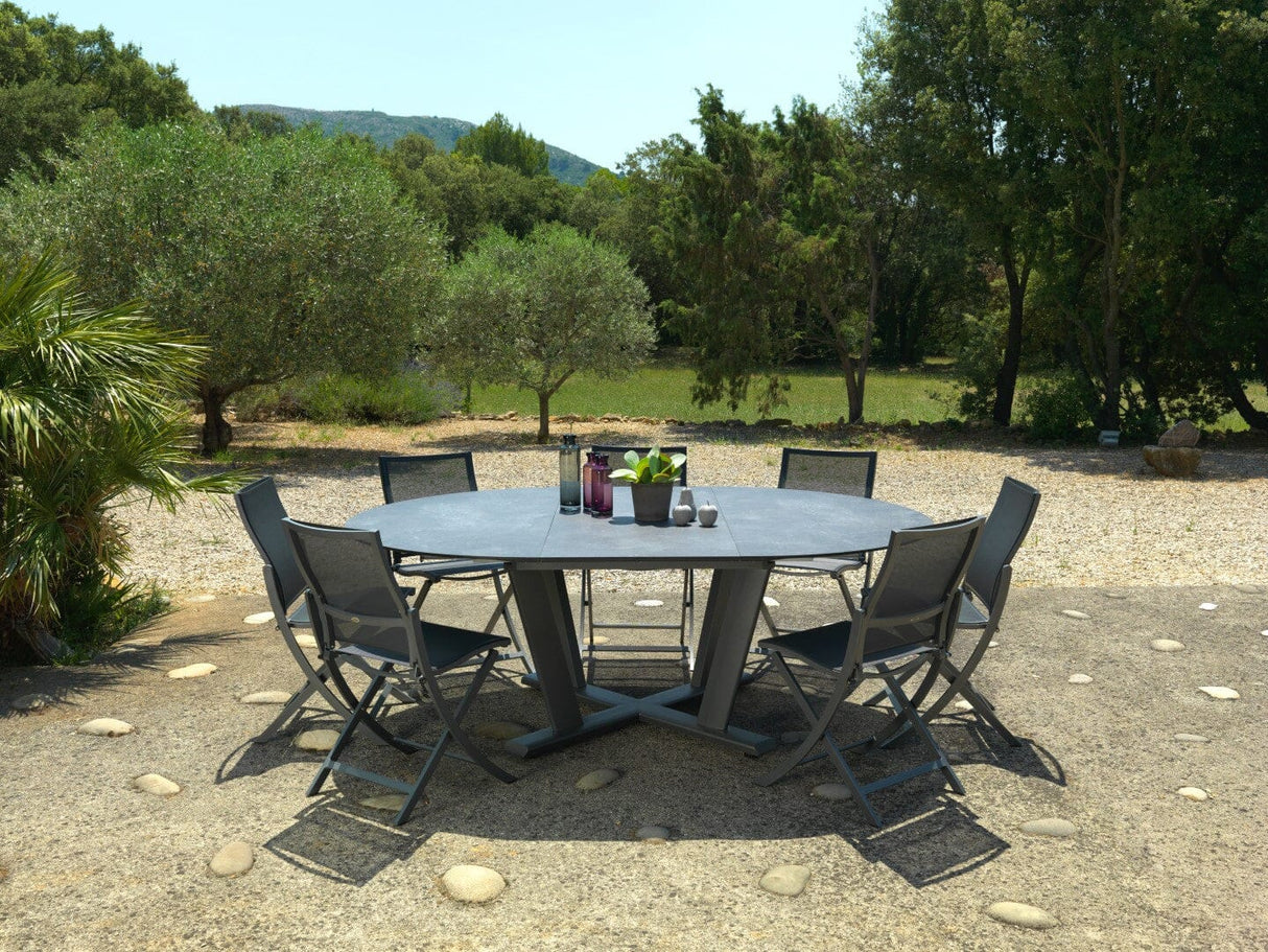 Les Jardins Hegoa Table ronde extensible 146/206x146cm