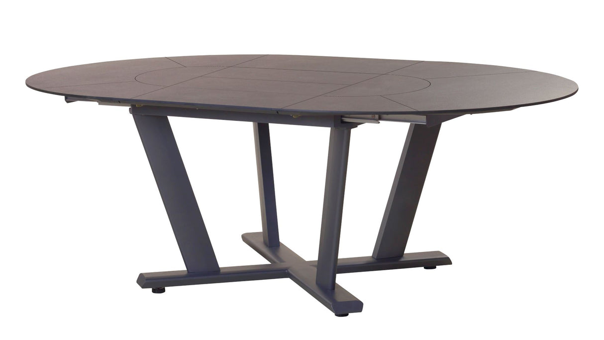 Les Jardins Hegoa Table ronde extensible 146/206x146cm Piètement Gris espace