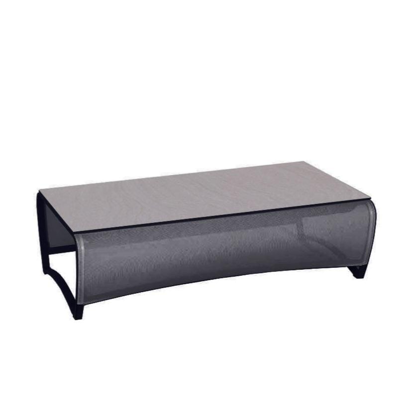 Les Jardins Jet Stream Table basse rectangulaire 120x70cm Gris espace / Toile Ardoise / HPL céramique grise