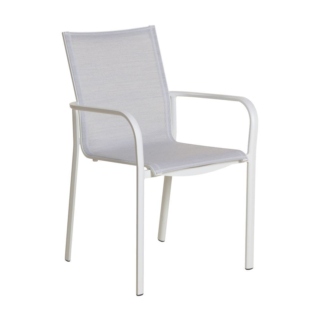 Les Jardins Koton Fauteuil Structure Blanc / Toile Eden Blanc chiné