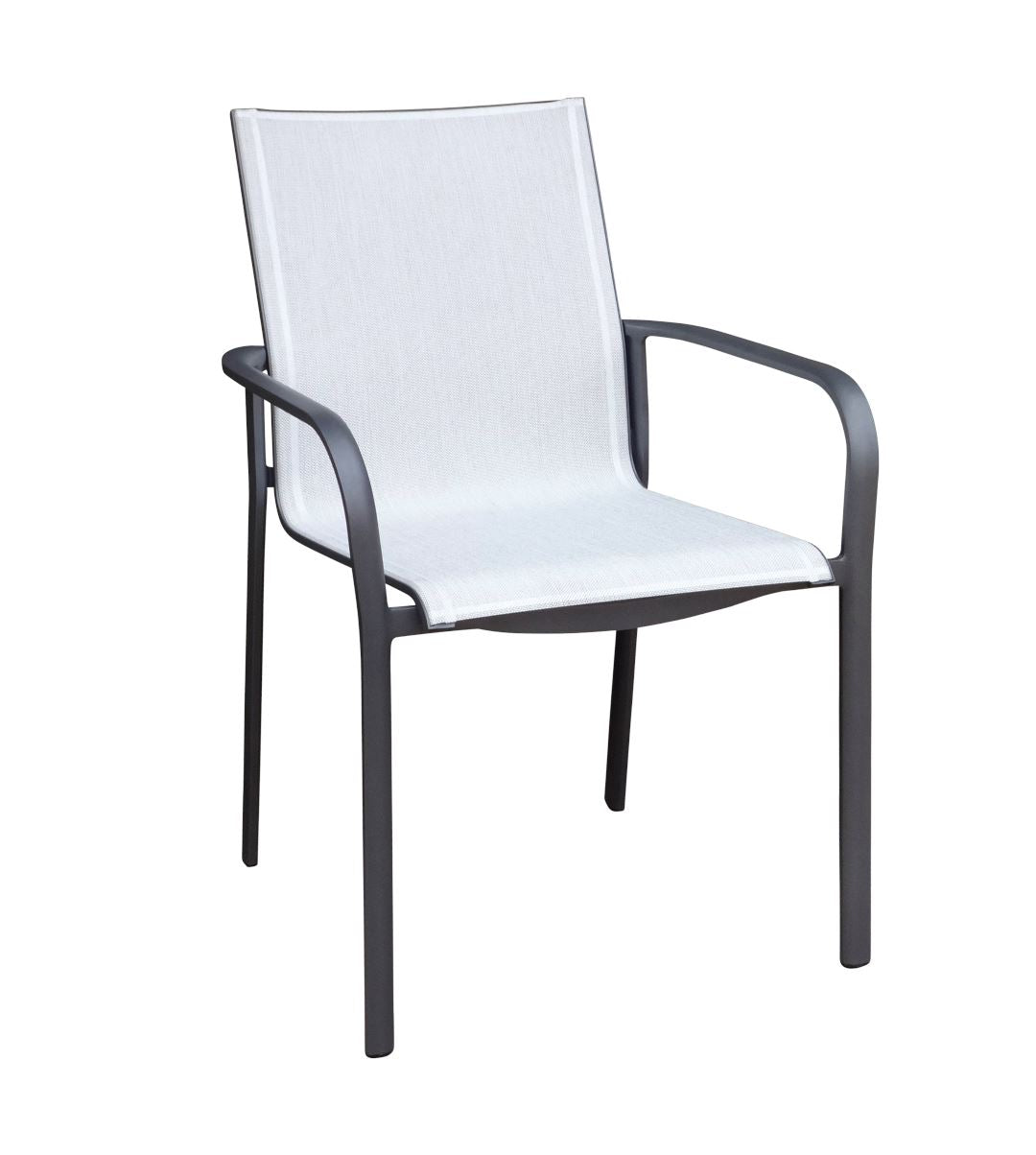 Les Jardins Koton Fauteuil Structure Gris Espace / Toile Eden Blanc chiné