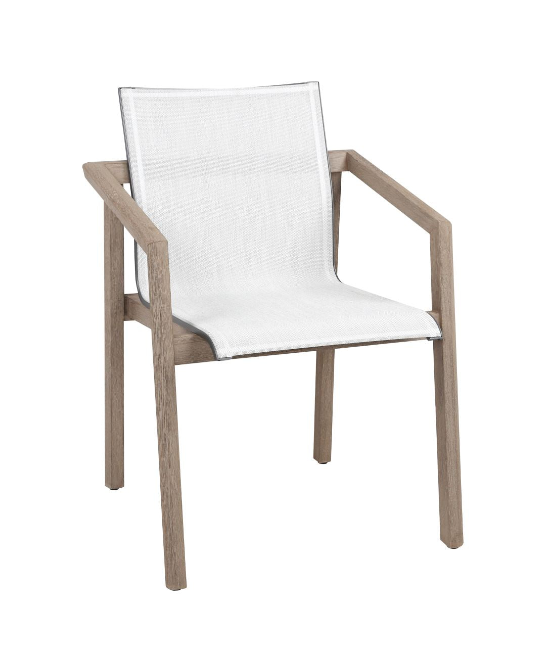 Les Jardins Skaal Fauteuil repas avec accoudoirs plongeants Toile Eden blanc chiné