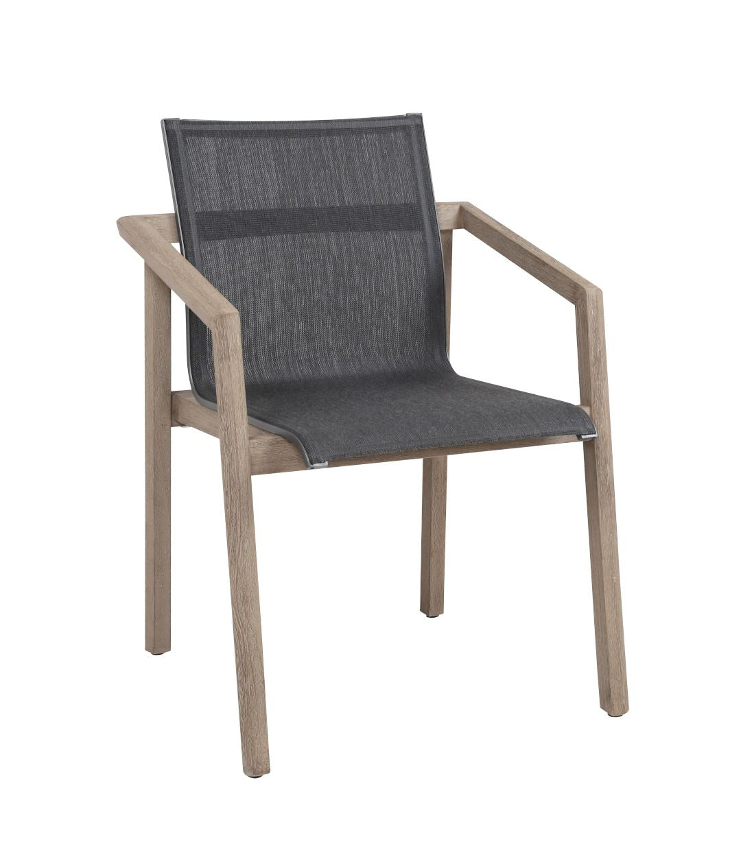 Les Jardins Skaal Fauteuil repas avec accoudoirs plongeants Toile Eden gris chiné