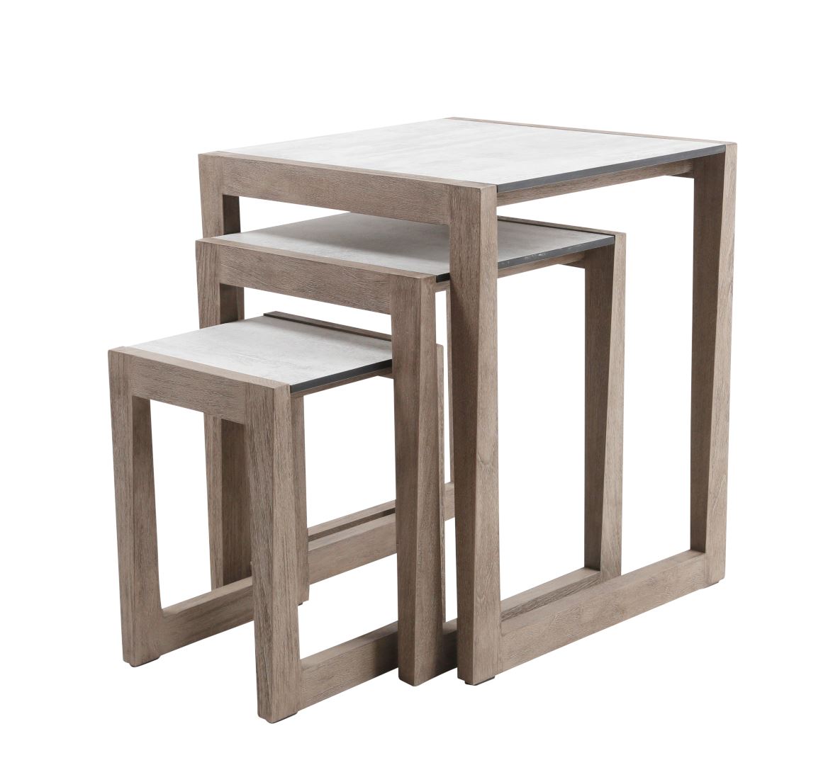 Les Jardins Skaal Lot de tables gigognes Duratek - HPL Béton ciré