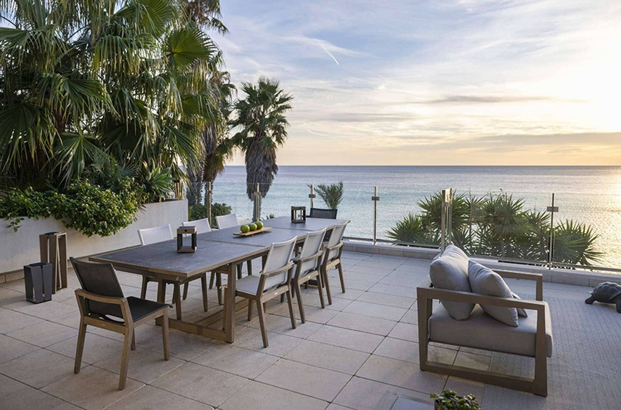 Les Jardins Skaal Structure Table extensible 210/320x106cm Plateaux céramique en sus