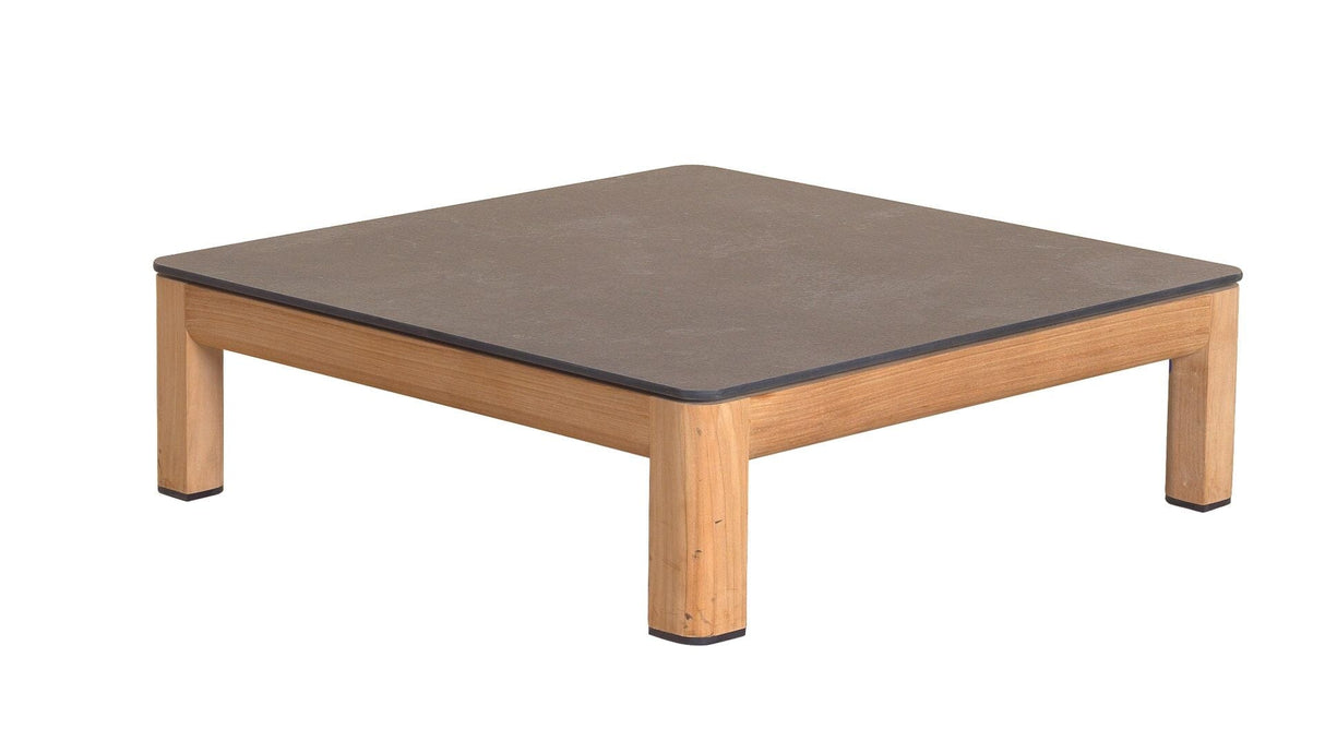 Les Jardins Tekura Base pouf ou table basse 85x85cm Teck - Ardoise