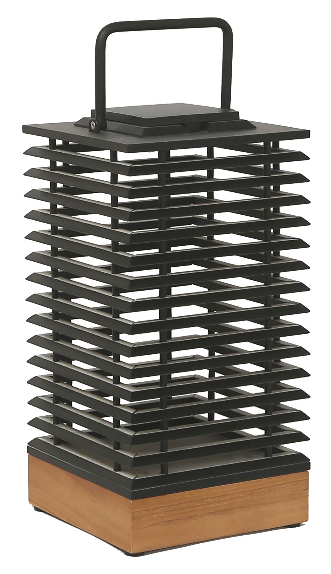 Les Jardins Tekura Lanterne moyen modèle Teck naturel et HPL Ardoise