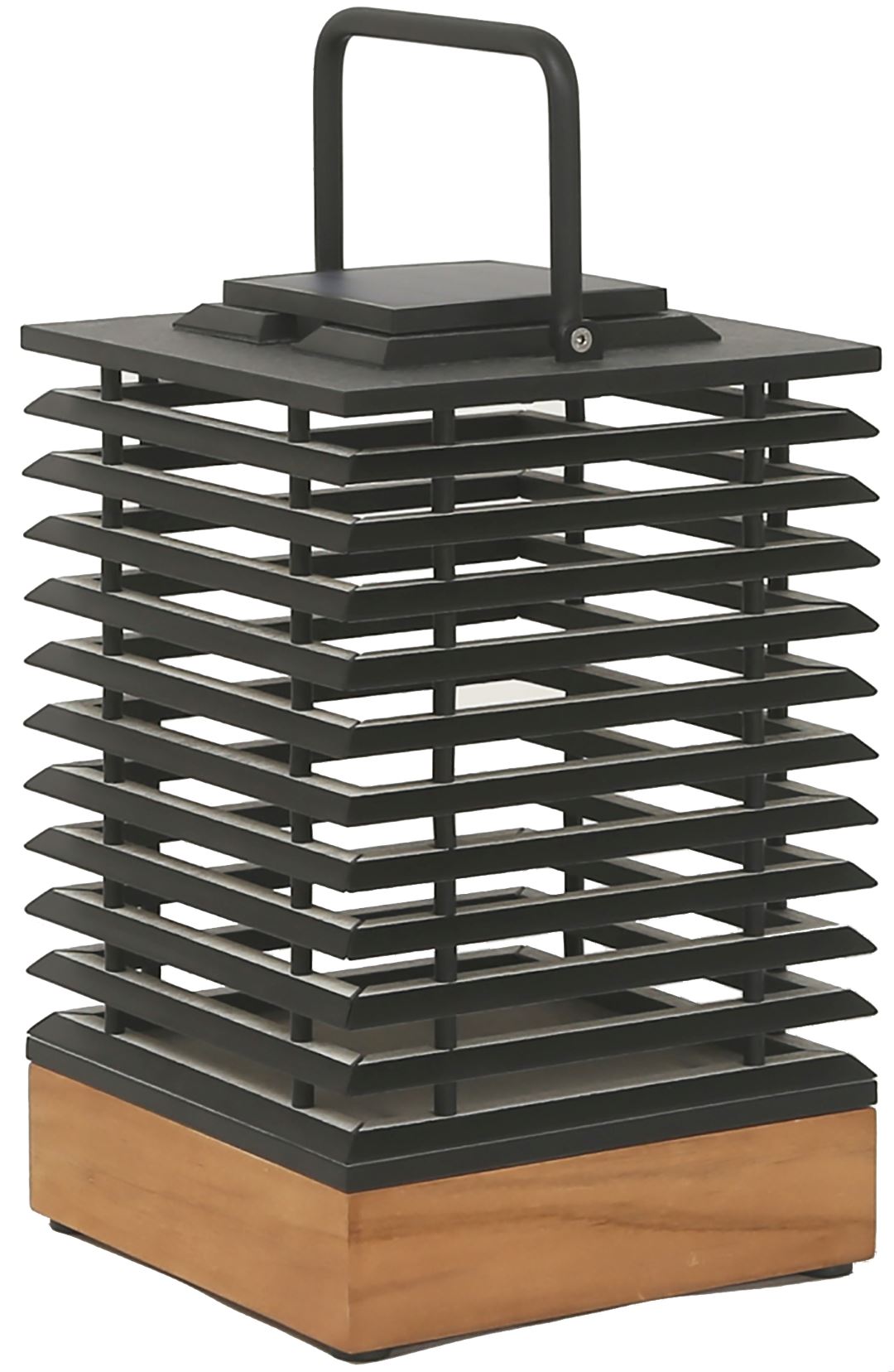 Les Jardins Tekura Lanterne petit modèle Teck naturel et HPL Ardoise