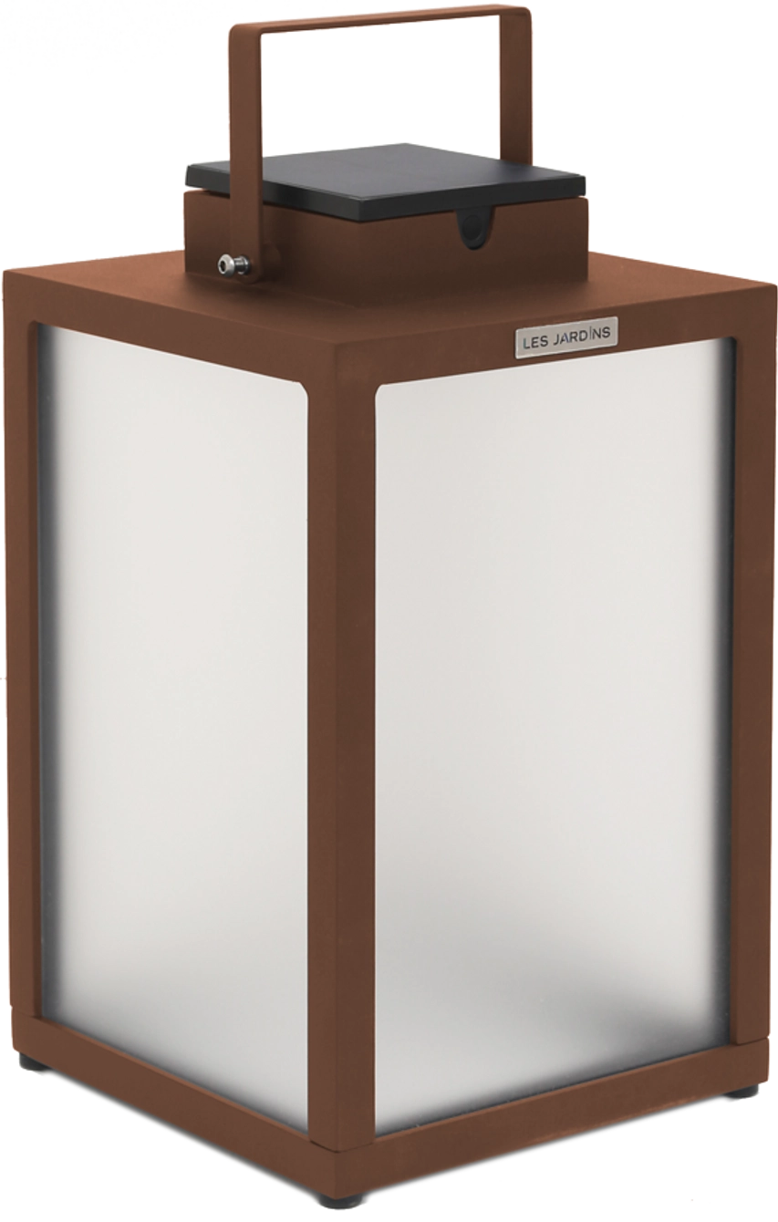 Les Jardins Tradition Lanterne alu petit modèle Corten et verre dépoli